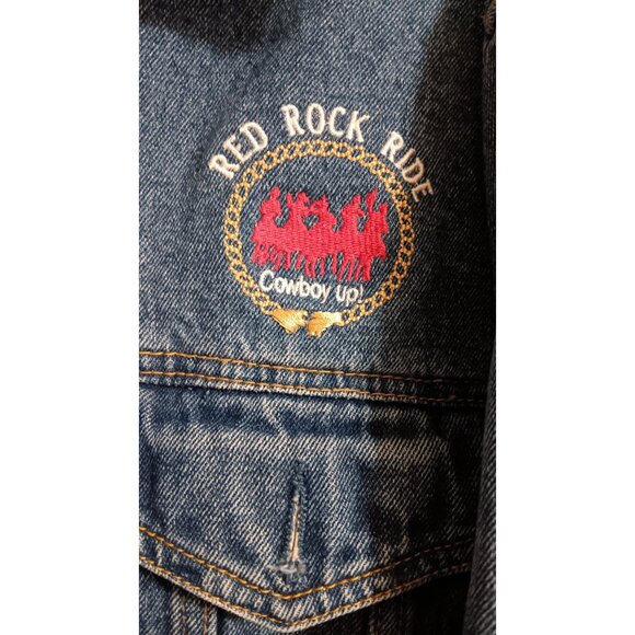 Port Authority Blue Denim Medium Red Rock Ride Adventure Horseback Cowboy Jacket - Picture 2 of 5